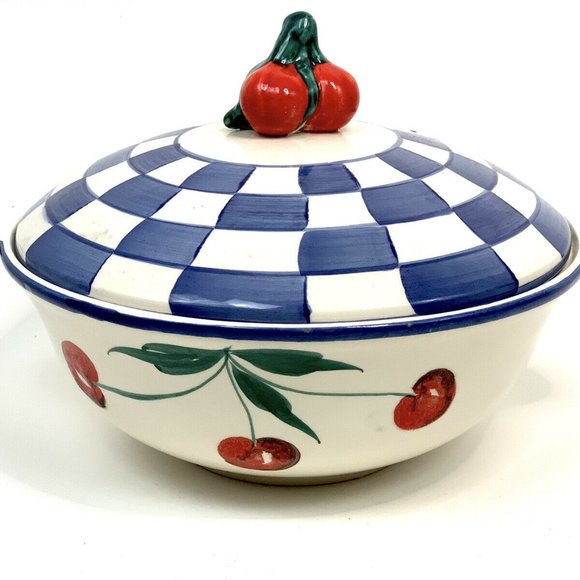 The Cellar Cherry Pasta Bowl w/ Lid 1997